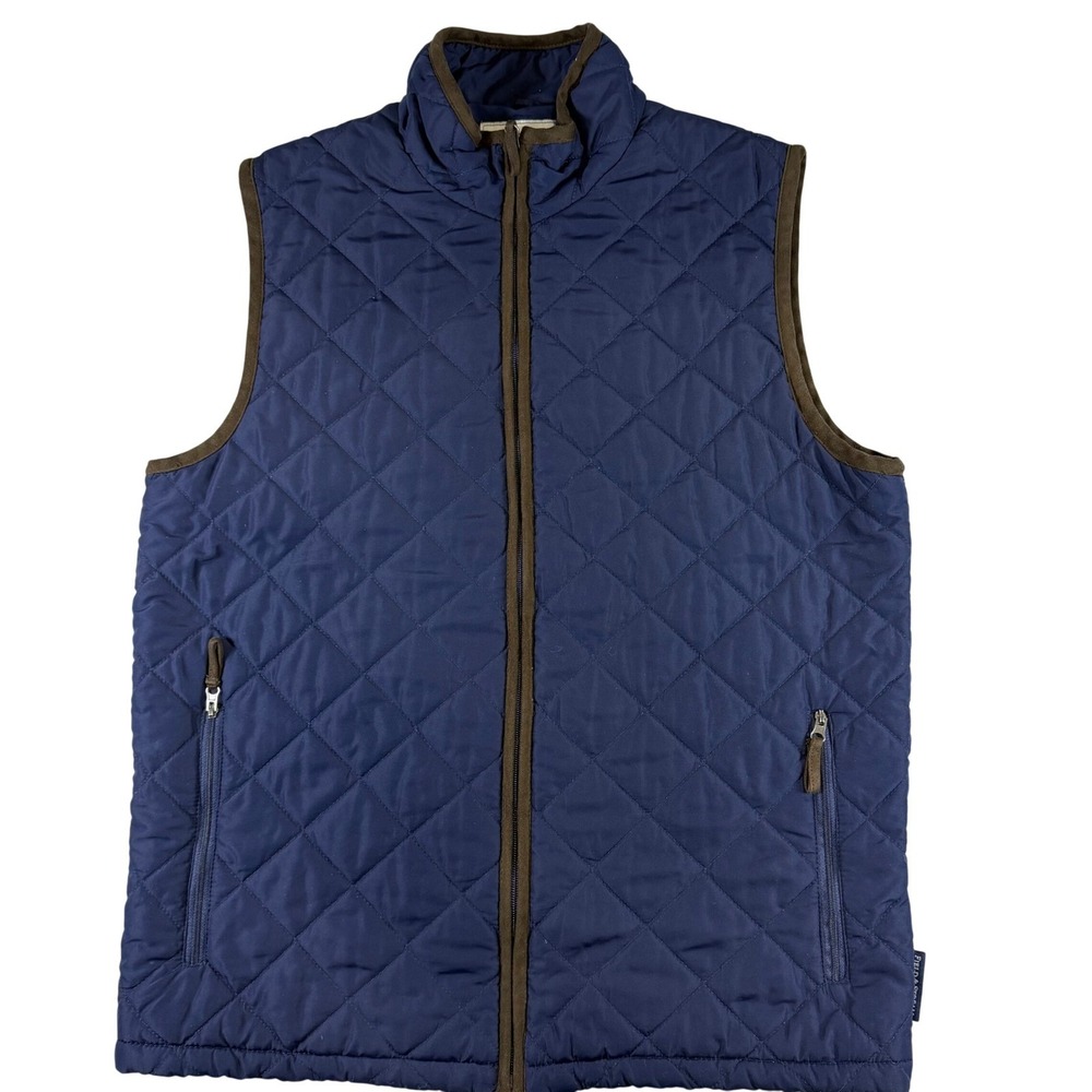 Field & Stream Mens Quilted Vest Navy Blue Full Zip Pockets Size Small S